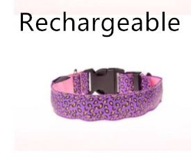 LED Dog Collar Safety Adjustable Nylon Leopard Pet Collar - puphub